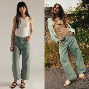 Free People Sage Green Boyfriend Jeans